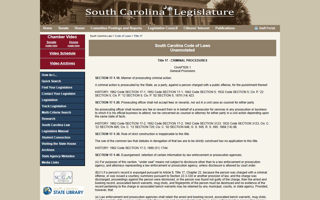 South Carolina mugshot expungement statute for Greenwood County booking photos